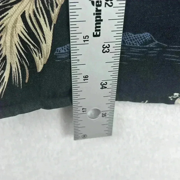 Vintage Silk Men’s Shirt 3XLT Black/Blue/Tan 100% Silk Hawaiian Tropical Island - Picture 9 of 10